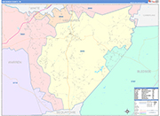 Van Buren Wall Map Color Cast Style